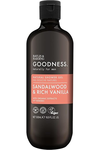 Baylis & Harding Goodness Men's Shower Gel, Sandalwood & Vanilla, 500ml
