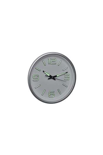 TFA Silent Wall Clock, Analog, with Luminous Numbers and Hands, White and Silver Dial, 60.3040.02