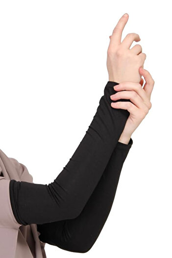 Ganjem Women's Hijab Sleeves with Finger Holes Breathable Fabric Body Combed Cotton Prayer Sleeves Daily Wear