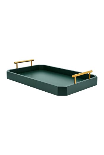 Dallaty Acacia wooden green serving tray 49.5*31.8*9.1 cm