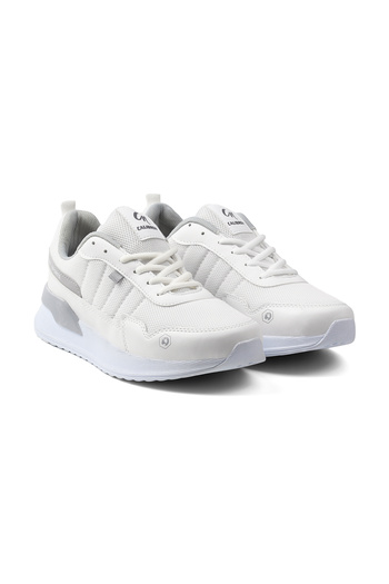 KAJILA Men's White Sports Shoes Comfortable Walking Running Casual Sneaker Lace-Up Lightweight Sole