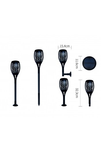 TOPI TOY Solar lamp, warm light, candle effect, for yard or garden decoration, height 73 cm
