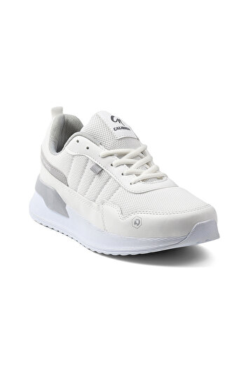 KAJILA Men's White Sports Shoes Comfortable Walking Running Casual Sneaker Lace-Up Lightweight Sole