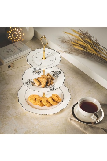 LA MESA Andalusian Gld Frill 3 Tiers Cake Stand