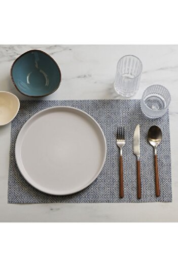 LA MESA 4pcs imitation leather rectangular placemats, grey 45*30cm
