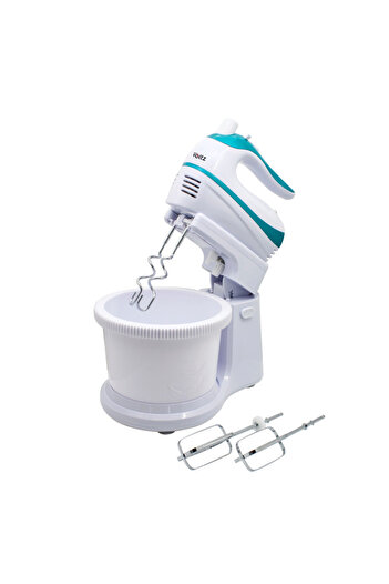 Voltz Oliver OV51115H Rotary Bowl Mixer, 500W, 5 Speeds, Turbo, Chrome, White