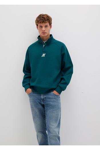 Mavi Pro Semi-Zip Loose Fit 100% Cotton Sweatshirt