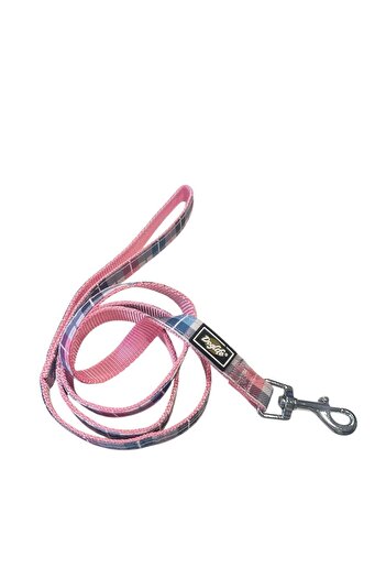Doglife Pink Plaid Dog Walking Collar 1.5 cm X 120 cm