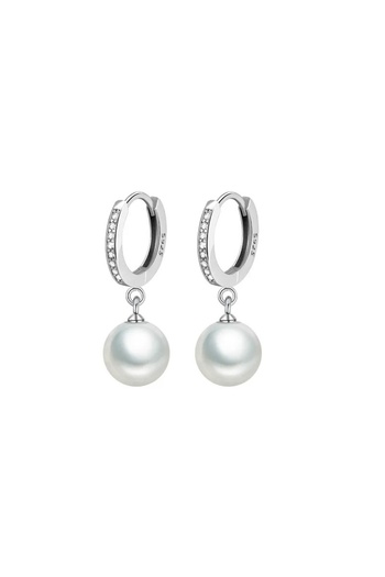 SIC MODA Elegant Pearl Earrings in 925 Silver, 6105A