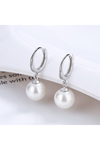 SIC MODA Elegant Pearl Earrings in 925 Silver, 6105A