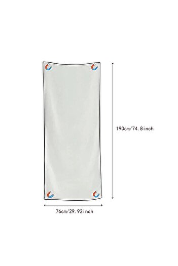 Innovium Innovium™ Magnetic Corner Towel, White, 190x76 cm, Easy Attachment to Metal Surfaces, 400g