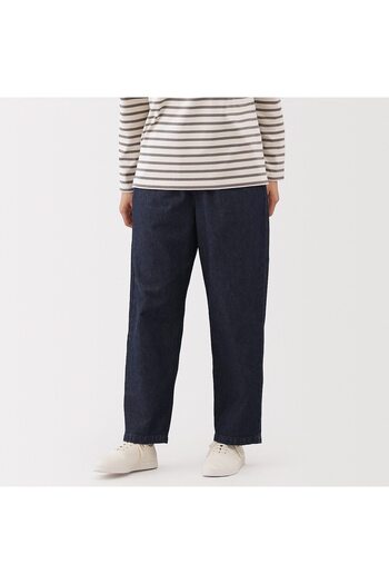 Muji Washed Denim Easy Tapered Pants
