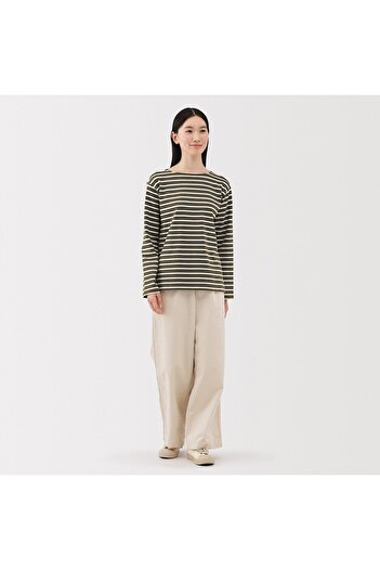 Muji Heavy Weight Boat Neck Long Sleeve T-Shirt