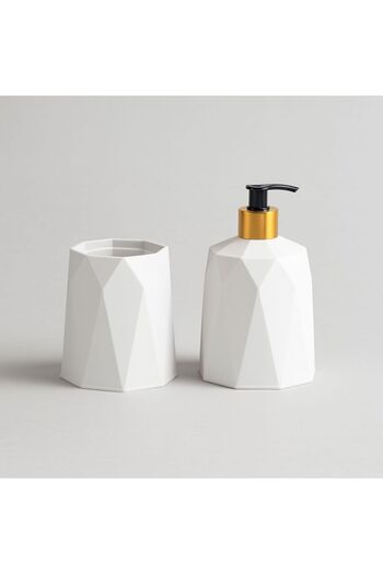 Se Yank Haus Set of 2 Liquid Soap Dispenser Toothbrush Holder Bathroom Soap Dispenser
