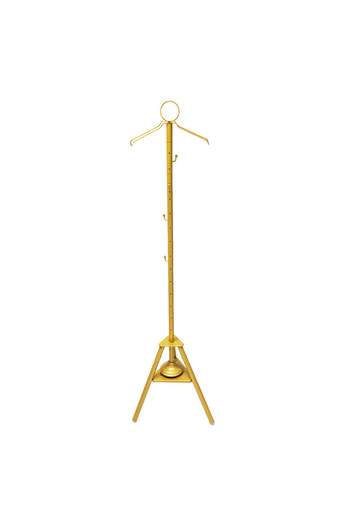 Generic Standing Metal Clothing Rack with Robe Hook 1.75m Gold