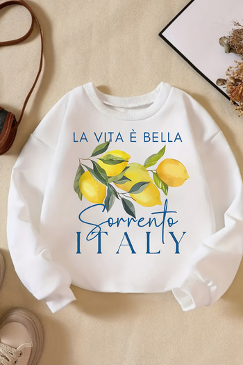 MYADA La Vita E Bella Printed 3 Thread Premium Crew Neck Sweatshirt 24527