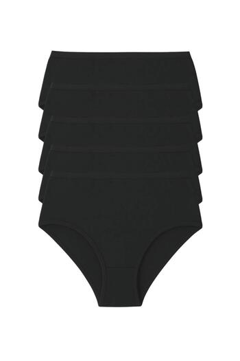 LİBELLA İÇ GİYİM Chiloți de damă cu talie înaltă mărime mare 5 pachete bumbac lycra - culoare neagră