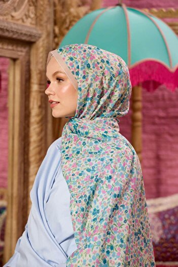İpekhan Marrakech Συλλεκτική Κρέμα Μαλακό Σάλι Baby Blue 3046-15