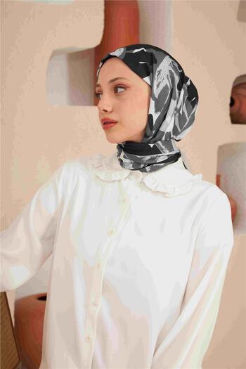 İpekhan Comfort Arya Shawl Black Grey 3028-19