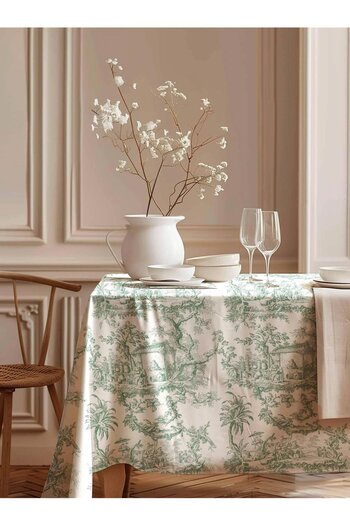Markaev Green Panorama Cotton Tablecloth Msaort0017