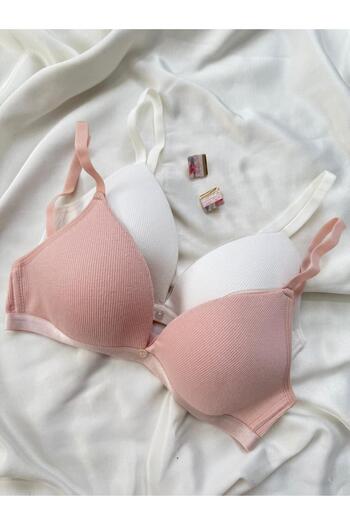 İNKO İÇ GİYİM Cotton Underwire-Free Unpadded 2-Piece Recovery Bra
