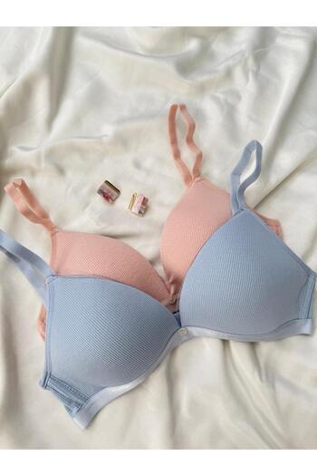İNKO İÇ GİYİM Cotton Underwire-Free Unpadded 2-Piece Recovery Bra