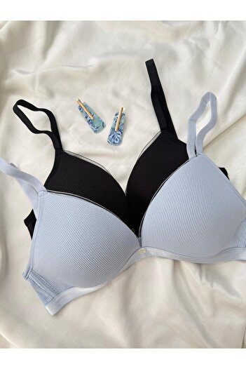 İNKO İÇ GİYİM Cotton Underwire-Free Unpadded 2-Piece Recovery Bra