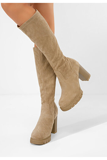 B T Shoes Μπότες με χοντρό τακούνι Idalia V2 χακι