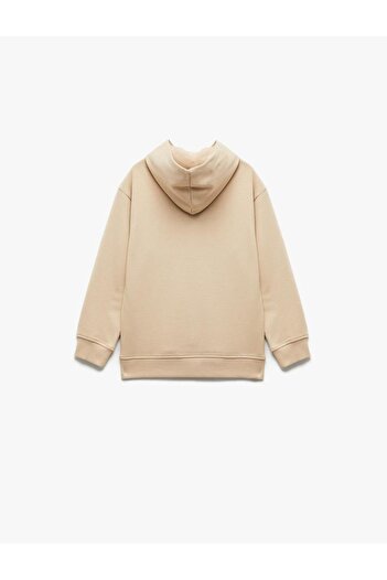 Koton Boy's Hooded Sweatshirt with Raised Letters, Long Sleeves, Cotton, Printed, Oversized (Aw 25)