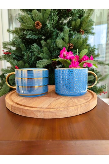 Madame Coco Palis 2-Piece Mug Set - Blue - 450 ml