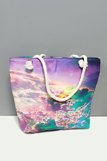 feryal Saturn Patterned Beach Bag