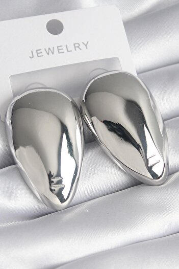 Inure Jewelry Brass Silver Color Almond Model Women's Earrings Daily Use