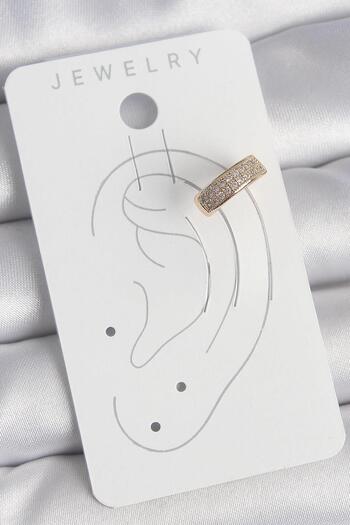 Inure Jewelry Brass Gold Color Zircon Stone Women's Cartilage Earrings Daily Use