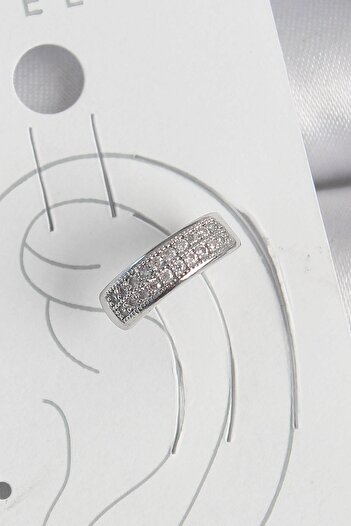 Inure Jewelry Brass Silver Color Zircon Stone Cartilage Model Women's Earrings Daily Use