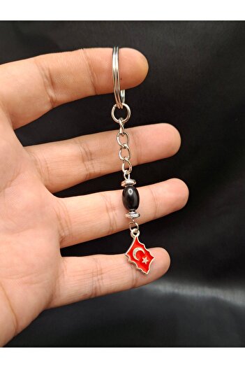 Han Ticarethane Red Turkish Flag Oltu Stone Keychain