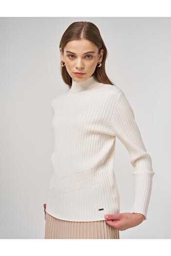 Kayra Ribbed Knitwear Sweater Cream