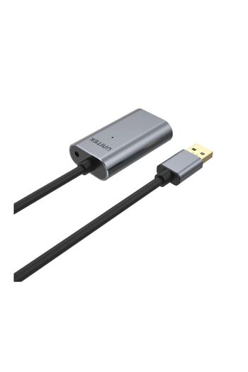 Unitek كابل تمديد USB 2.0 بطول 5 أمتار - ذهبي، LED، ألومنيوم، رمادي | Y-271