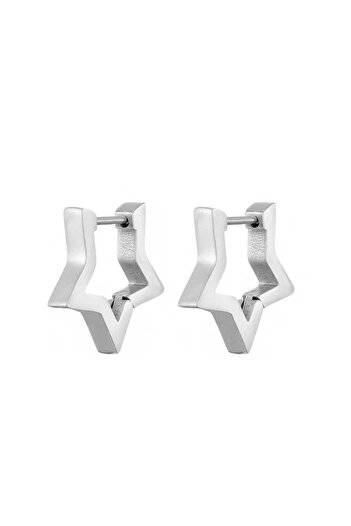 Pursehuit Silver earrings, stainless steel, star shape, 18k gold-plated, Hariette C2