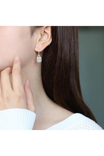 Pursehuit Silver earrings, with zirconia stones, Nora C7