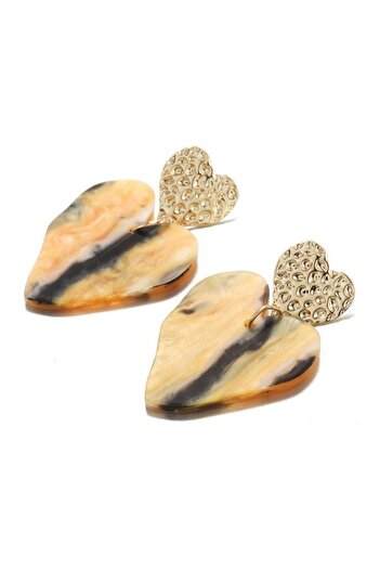 Pursehuit Gold earrings, yellow heart shape, Solvay C3