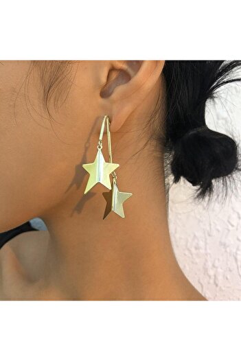 Pursehuit Gold earrings, with stars, Lotus C1