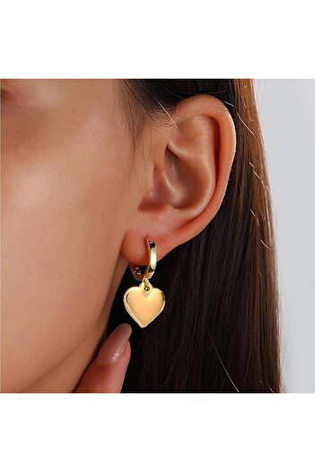 Pursehuit Golden earrings, stainless steel, heart shape, blown with 18k gold, Greta C1