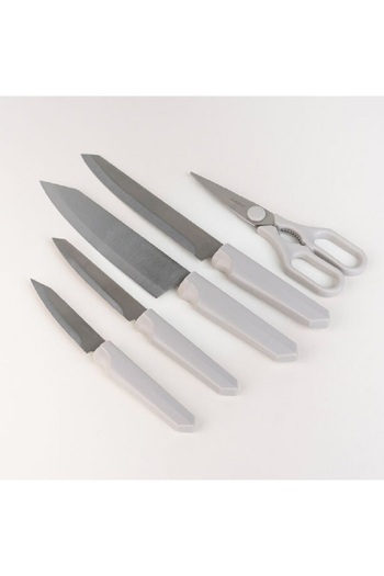 Alberto stainless steel knife set with wooden knife block 6 pcs