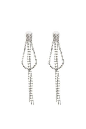 Pursehuit Silver earrings, long, with stones, Faidra C6