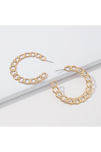 Pursehuit Gold earrings, round, with links, Fabrice C1
