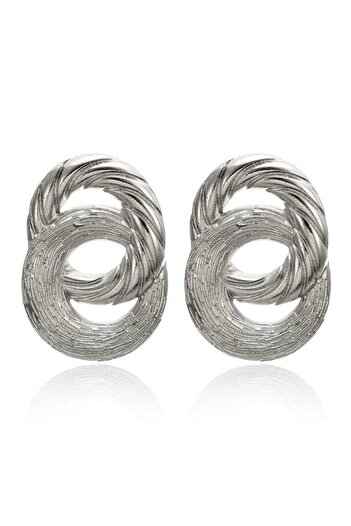 Pursehuit Silver earrings, braided, Mattine C3