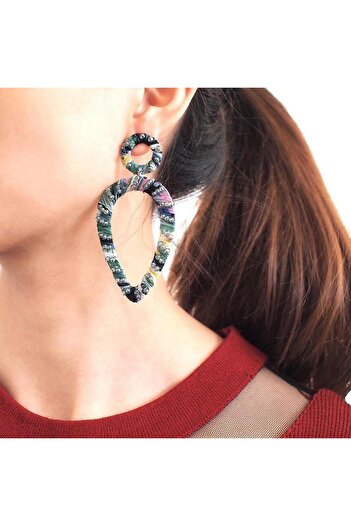 Pursehuit Green earrings, leaf shape, Renne C1 OUT