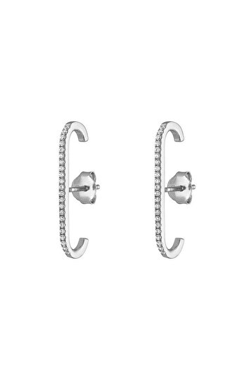 Pursehuit Silver earrings, with zirconia stones, Nordina C3