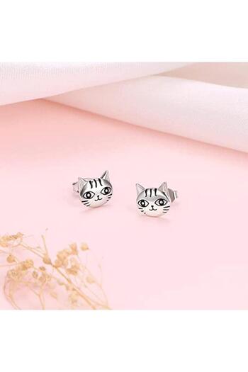 Pursehuit Silver earrings, cat shape, Sidney C15