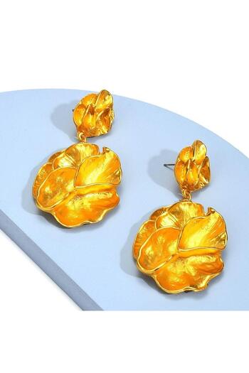 Pursehuit Gold earrings, flower shape, Groa C4